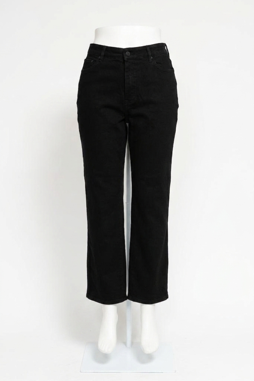 NEW JUDY BLUE high waist tummy control jumpsuit straight leg jeans - plus in bla
